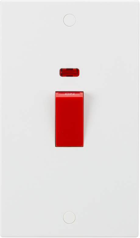 Knightsbridge 45A DP Switch with Neon - Red Rocker
