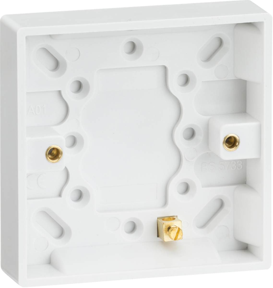 Knightsbridge Single 16mm Pattress Box with Earth Terminal