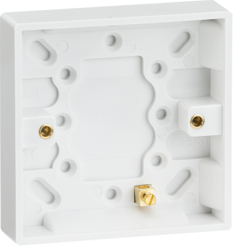 Knightsbridge Single 16mm Pattress Box with Earth Terminal