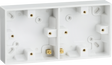 Knightsbridge Dual 25mm Pattress Box - White, with Earth Terminal