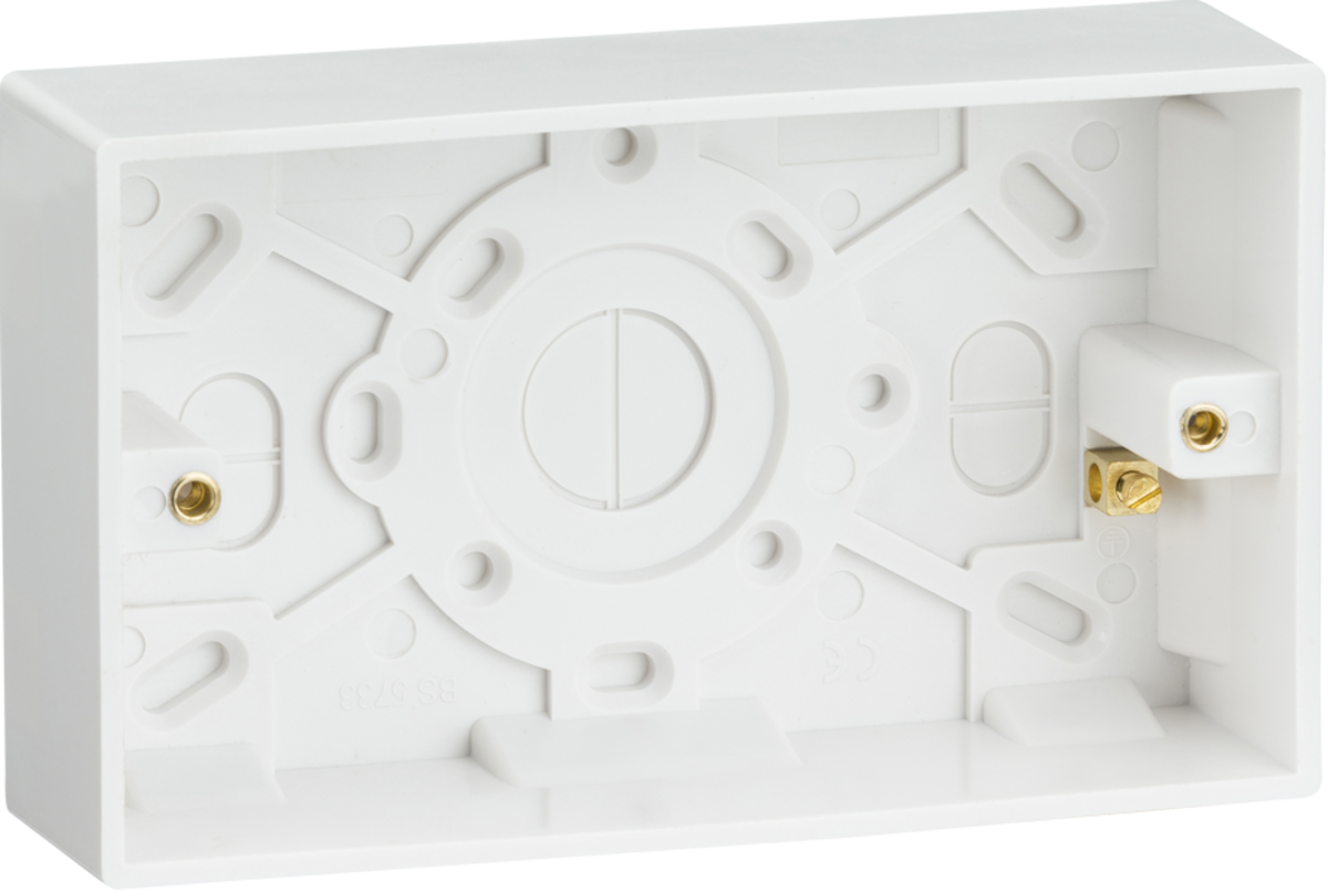 Knightsbridge Double 35mm Pattress Box with Earth Terminal