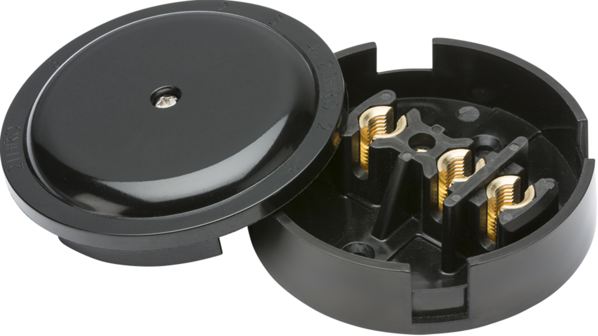 30A Junction Box 3-Terminal - Black 89mm