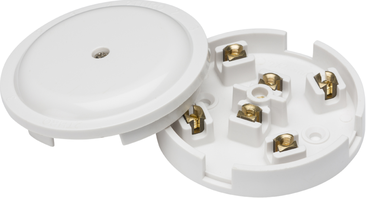 20A Junction Box 6-Terminal - White 89mm Diameter