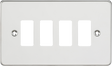 Flat Plate 4G Grid Faceplate - Polished Chrome