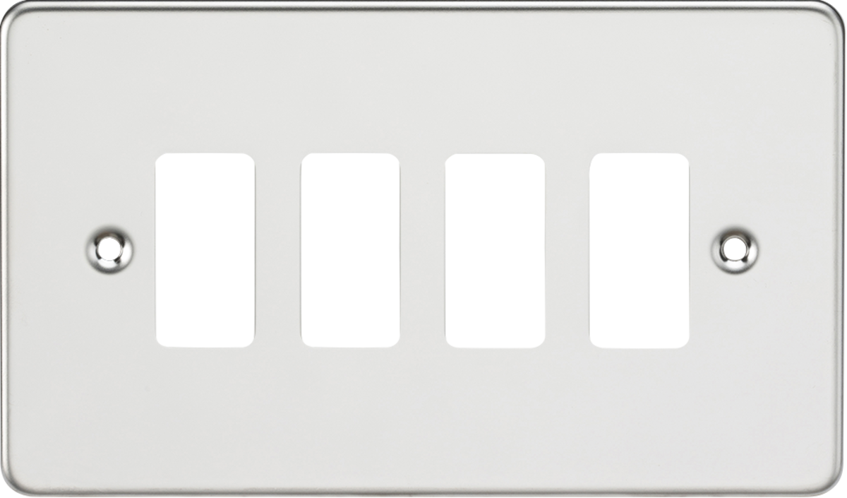Flat Plate 4G Grid Faceplate - Polished Chrome
