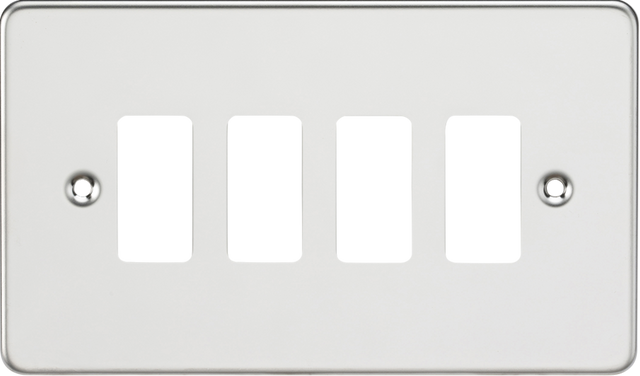 Flat Plate 4G Grid Faceplate - Polished Chrome