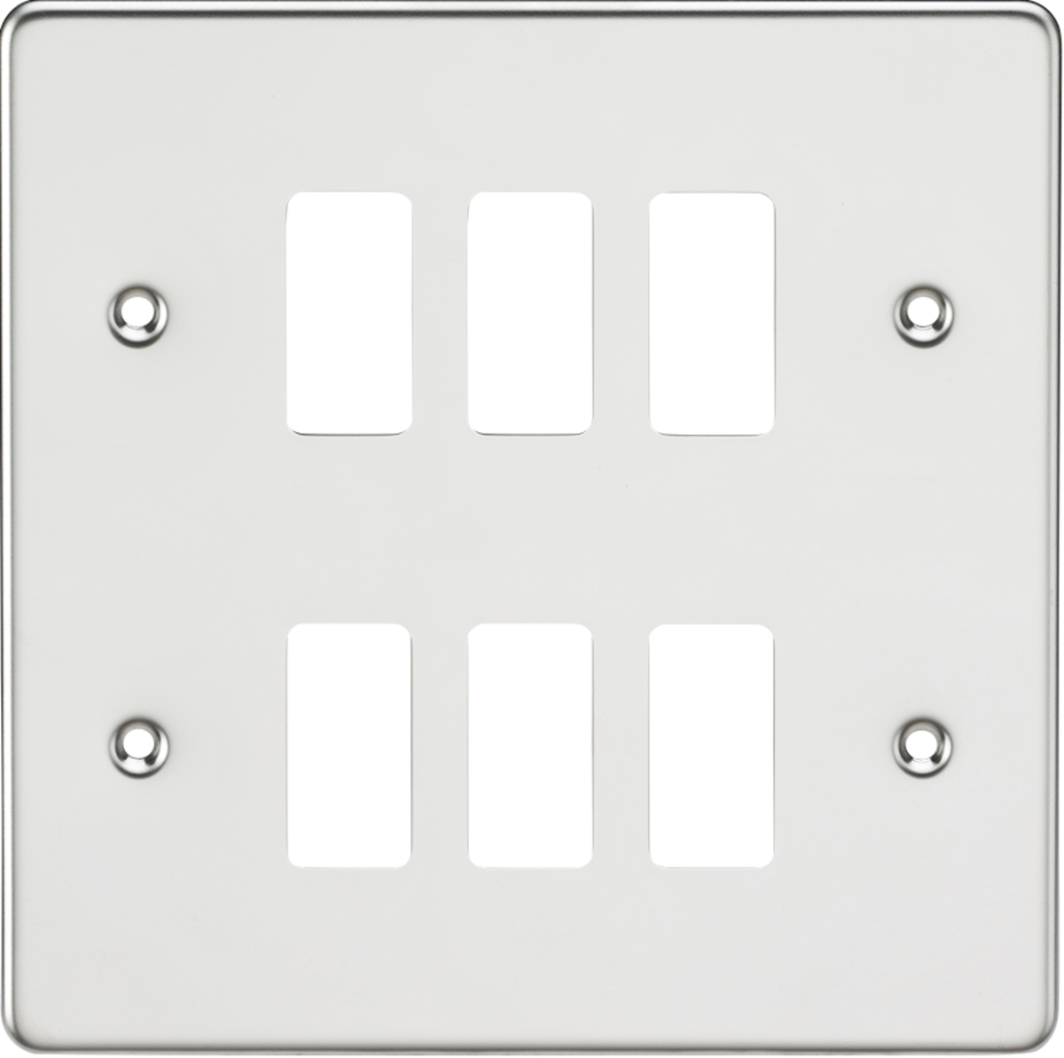 Flat Plate 6G Grid Faceplate - Polished Chrome