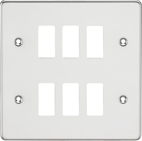 Flat Plate 6G Grid Faceplate - Polished Chrome