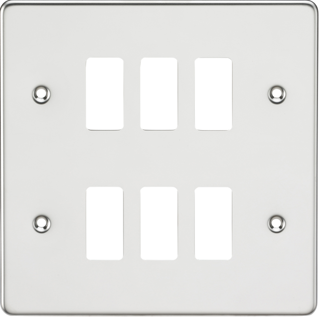 Flat Plate 6G Grid Faceplate - Polished Chrome