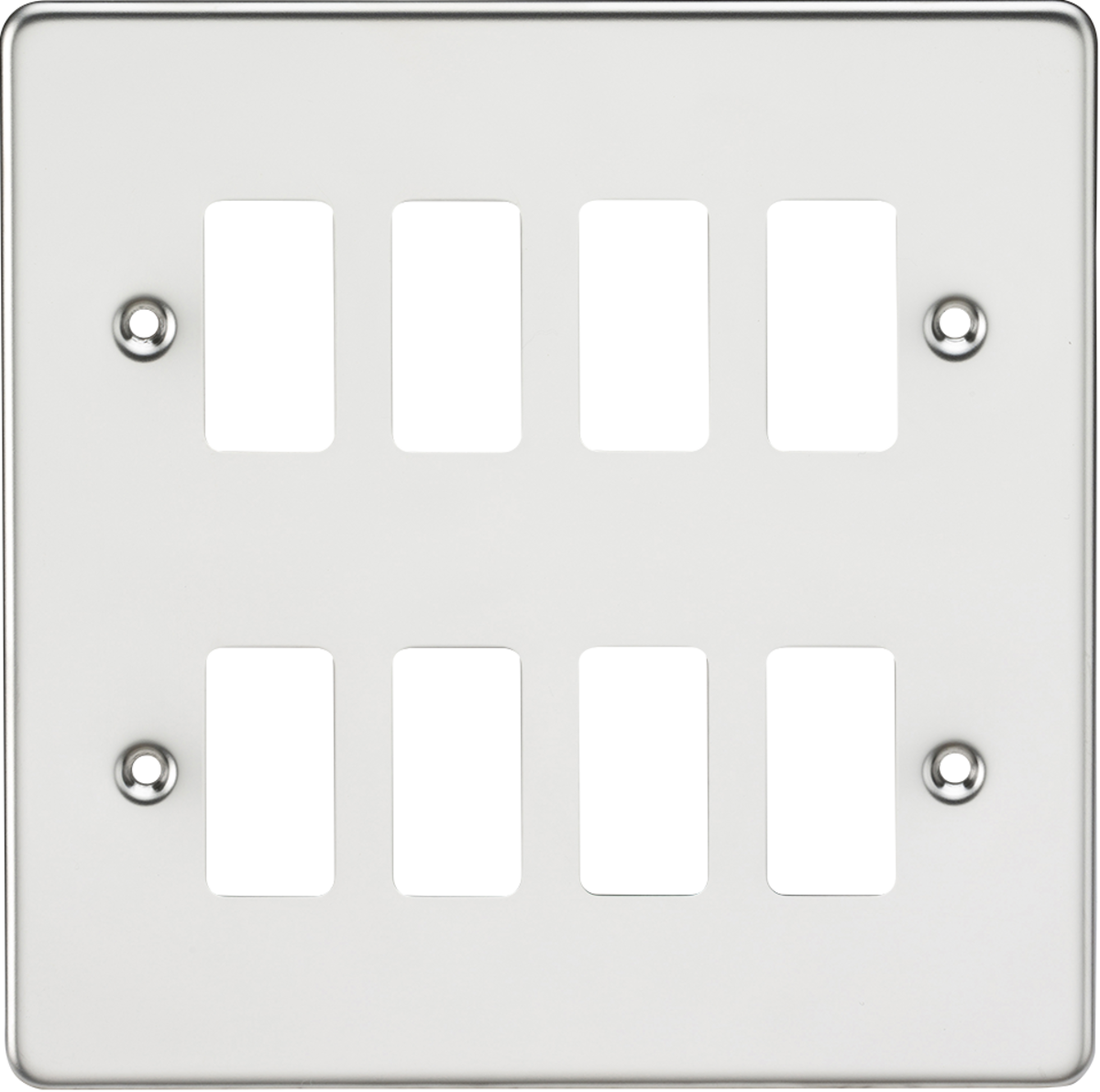 Flat Plate 8G Grid Faceplate - Polished Chrome