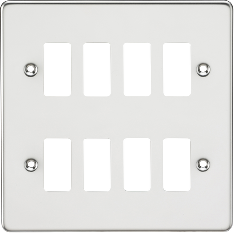 Flat Plate 8G Grid Faceplate - Polished Chrome