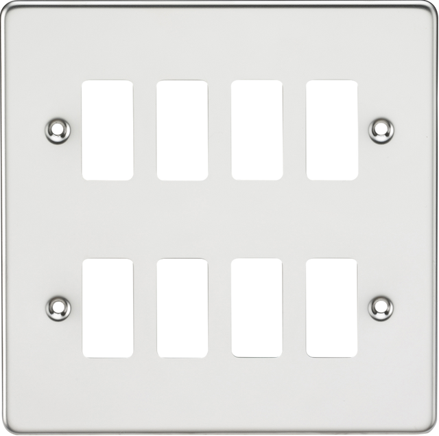 Flat Plate 8G Grid Faceplate - Polished Chrome