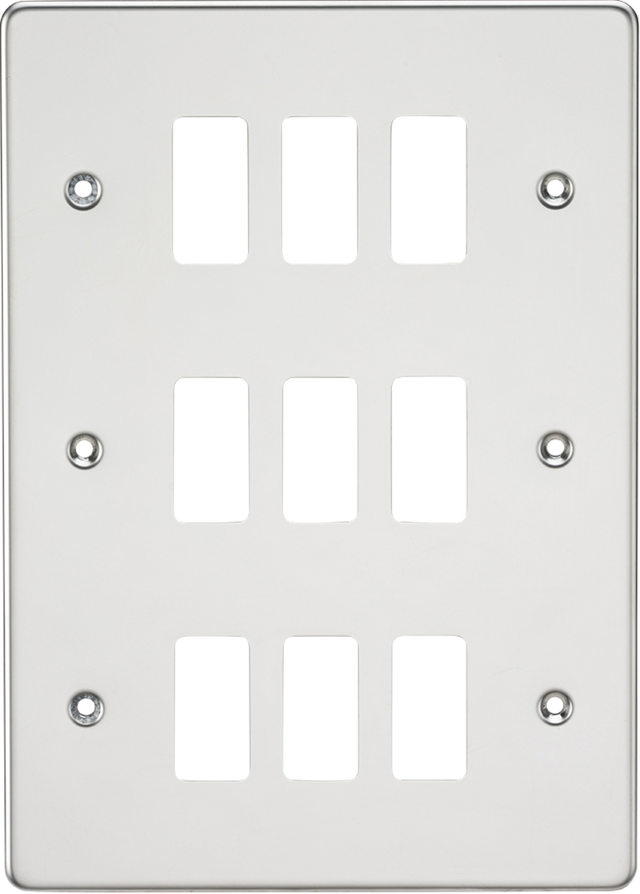 Flat Plate 9G Grid Faceplate - Polished Chrome