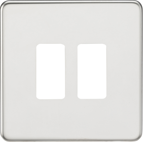 Screwless 2G Grid Faceplate - Polished Chrome