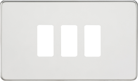 Screwless 3G Grid Faceplate - Polished Chrome