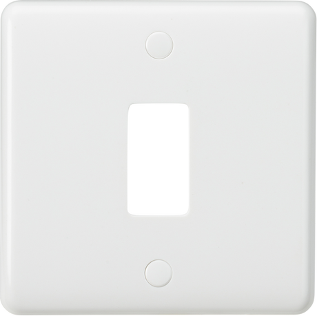 Knightsbridge 1G Grid Faceplate - Curved Edge Design, White Finish