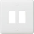 Knightsbridge 2G Curved Edge Grid Faceplate - White