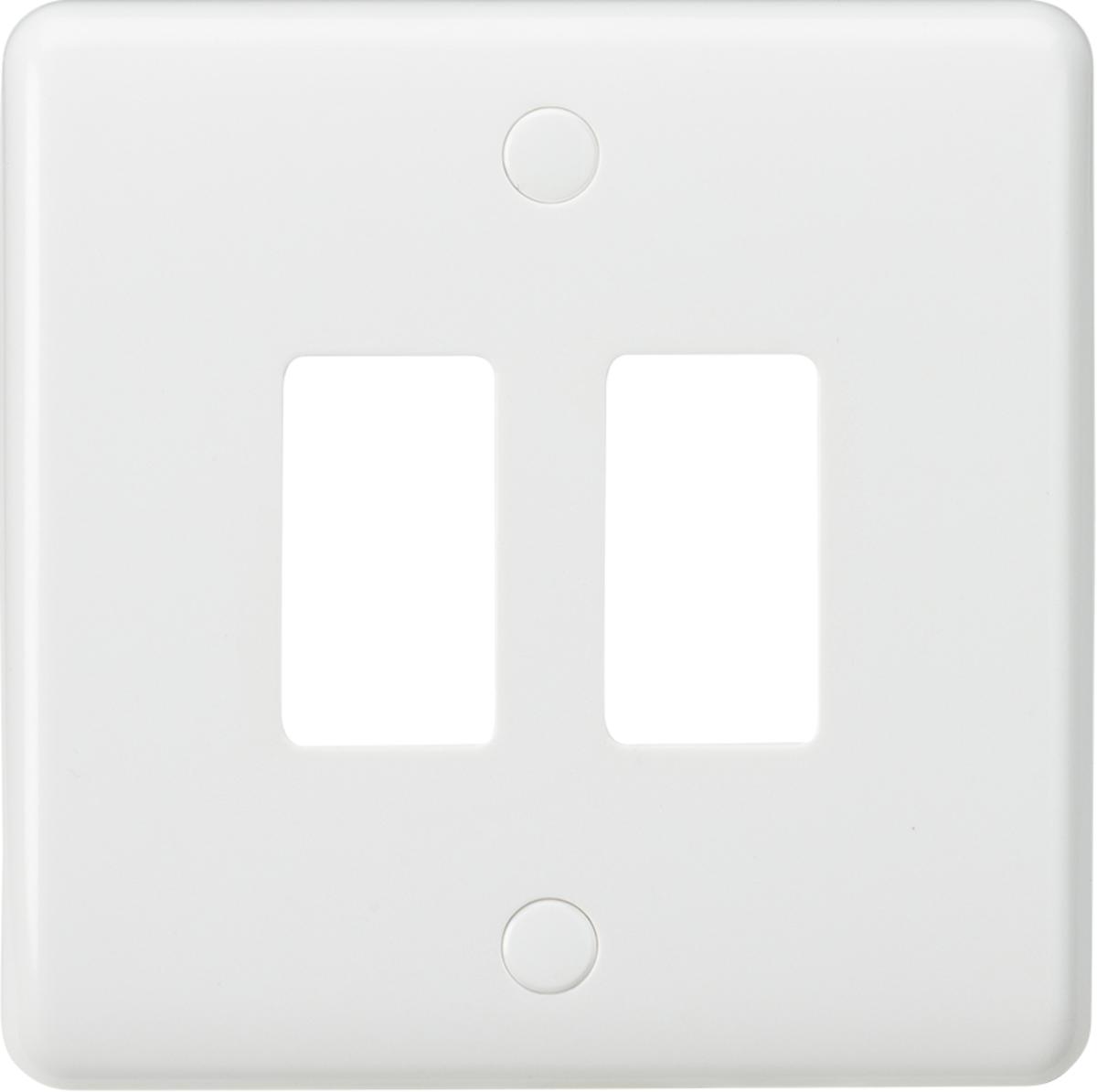 Knightsbridge 2G Curved Edge Grid Faceplate - White