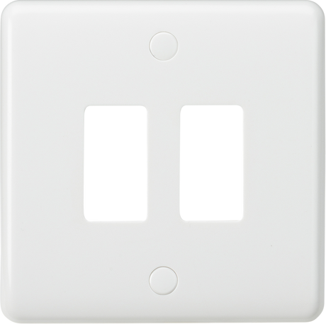 Knightsbridge 2G Curved Edge Grid Faceplate - White