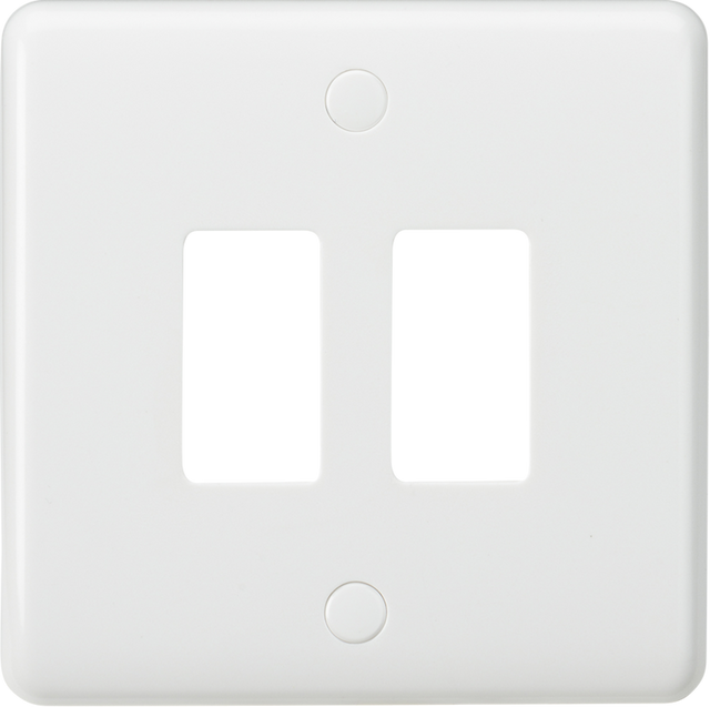 Knightsbridge 2G Curved Edge Grid Faceplate - White