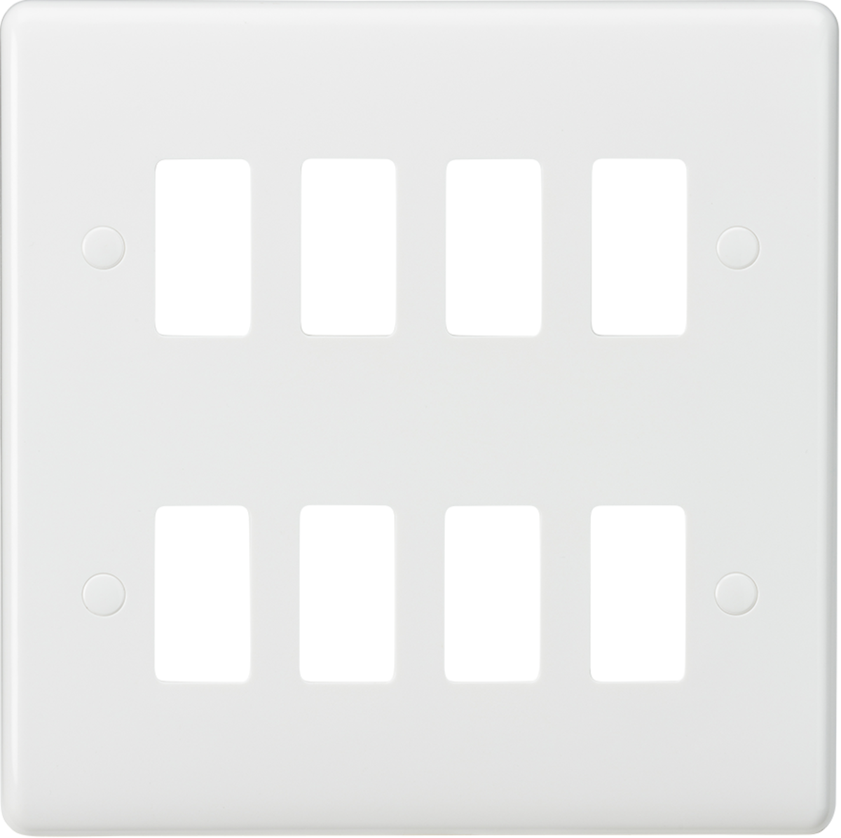 ML Accessories 8G Curved Edge Grid Faceplate - White