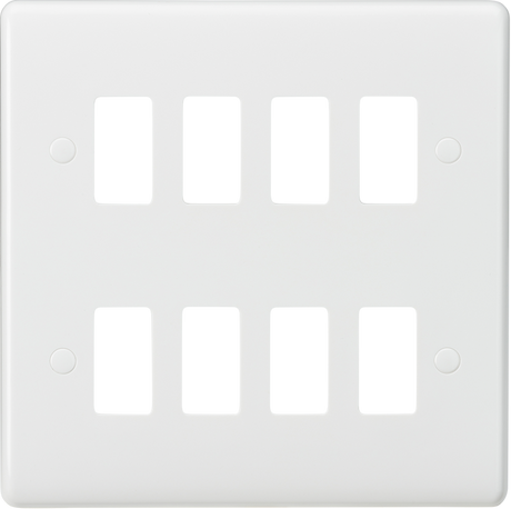 ML Accessories 8G Curved Edge Grid Faceplate - White