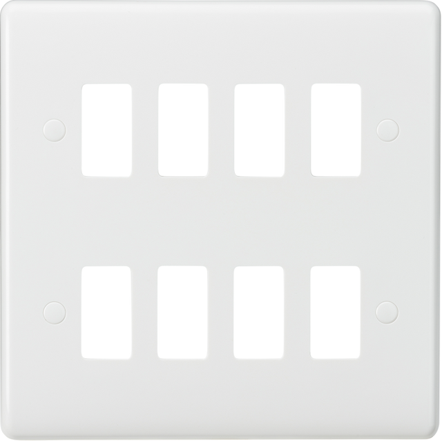ML Accessories 8G Curved Edge Grid Faceplate - White