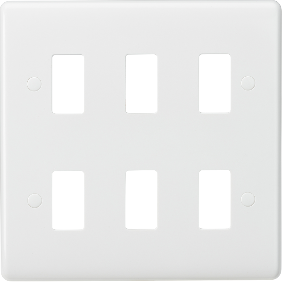 6G Grid Faceplate - Curved Edge - White
