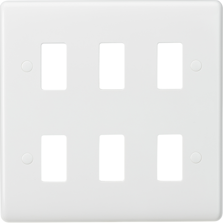 6G Grid Faceplate - Curved Edge - White