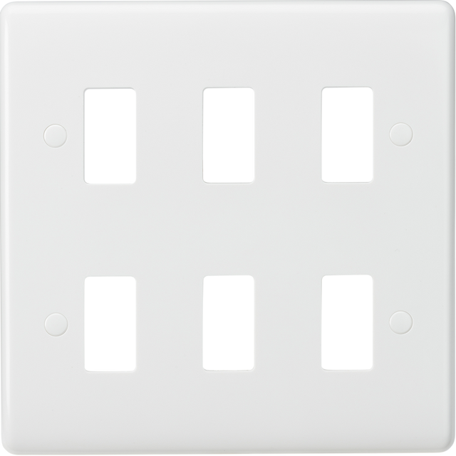 6G Grid Faceplate - Curved Edge - White