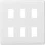 6G Grid Faceplate - Curved Edge - White