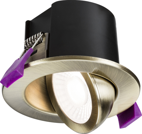 SpektroLED Evo Tilt Fire Rated IP65 Downlight - Antique Brass