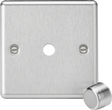 1G Dimmer Plate with Matching Metal Dimmer Cap - Brushed Chrome