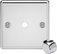 1G Dimmer Plate with Matching Metal Dimmer Cap - Polished Chrome