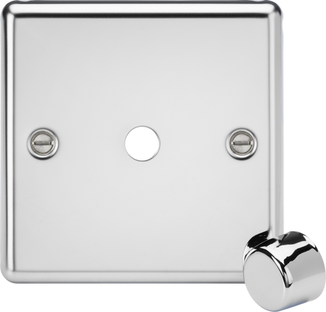 1G Dimmer Plate with Matching Metal Dimmer Cap - Polished Chrome