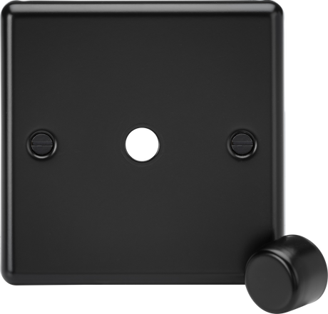1G Dimmer Plate with Matching Metal Dimmer Cap - Matt Black