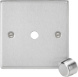 1G Dimmer Plate With Matching Metal Dimmer Cap - Brushed Chrome