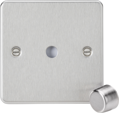 1G Dimmer Plate with Matching Metal Cap - Brushed Chrome