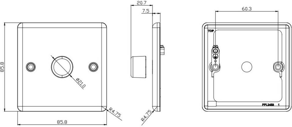 1G Dimmer Plate with Matching Metal Dimmer Cap Image