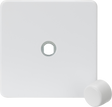 1G Dimmer Plate with Matching Metal Dimmer Cap - Matt White