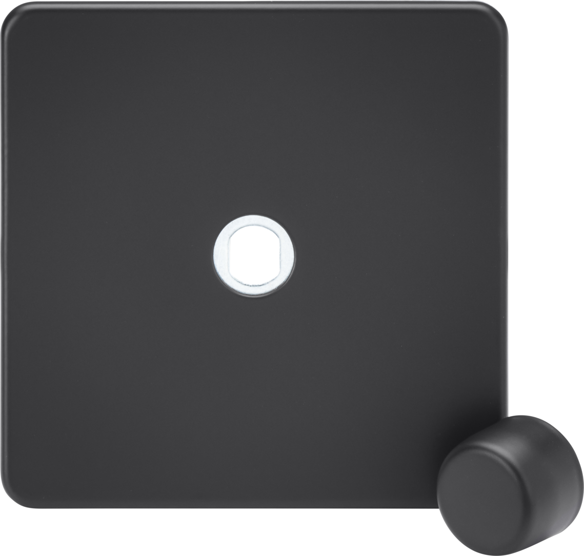 1G Dimmer Plate with Matching Metal Dimmer Cap - Anthracite