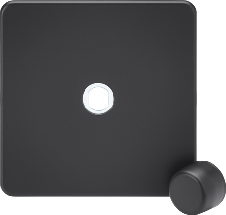 1G Dimmer Plate with Matching Metal Dimmer Cap - Anthracite