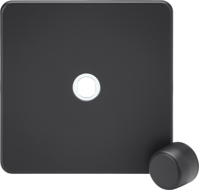 1G Dimmer Plate with Matching Metal Dimmer Cap - Anthracite
