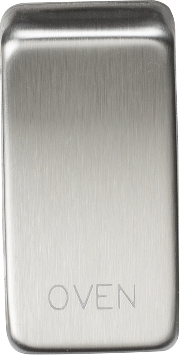 Switch Cover Marked OVEN - Brushed Chrome