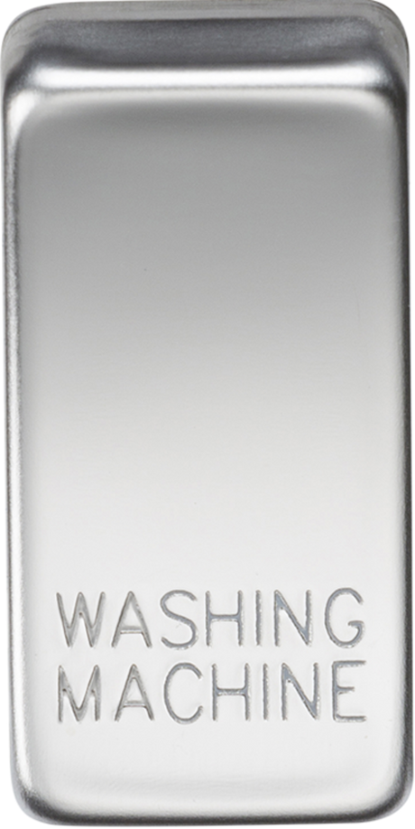 Switch cover marked WASHING MACHINE - polished chrome
