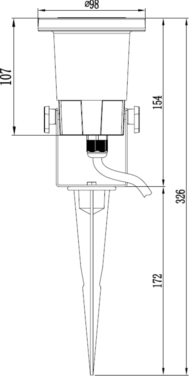 230V IP65 GU10 Ground Spike Light - Alternate View
