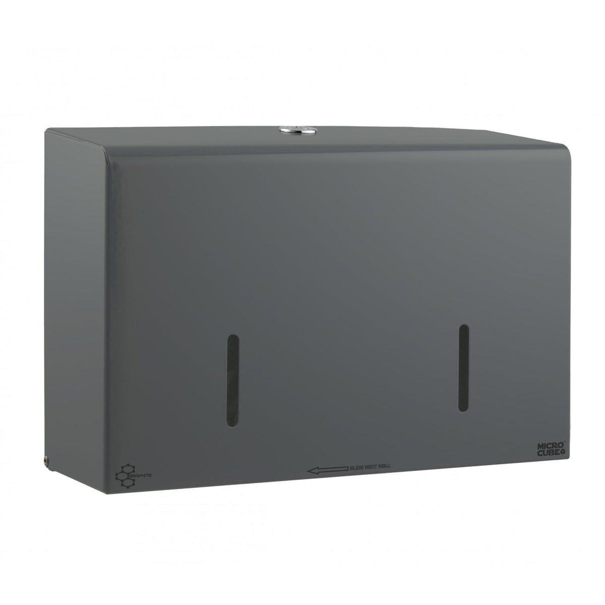 Vivo Graphite Series 6" Twin Micro Jumbo Toilet Roll Dispenser