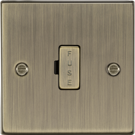 13A Fused Spur Unit - Antique Brass - Square Edge