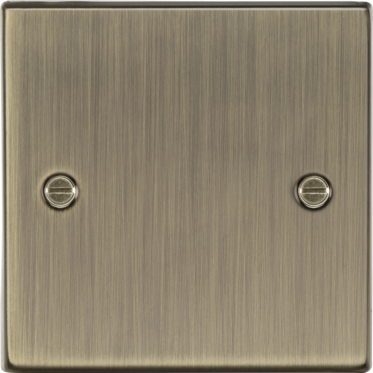 1G Blanking Plate - Antique Brass - Square Edge Design