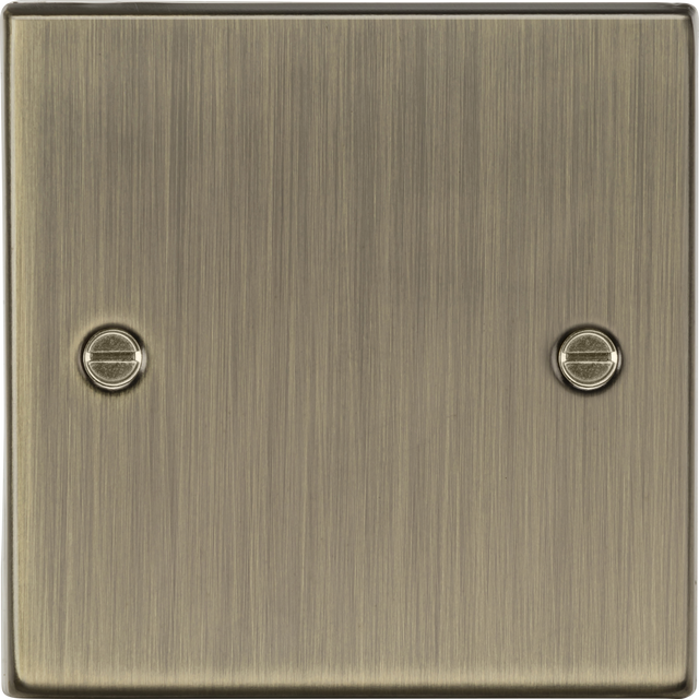 1G Blanking Plate - Antique Brass - Square Edge Design